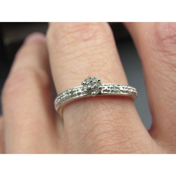 Size 8.25 Sterling Silver Tomorrow Diamonds Orb Band Ring - Picture 4 of 9